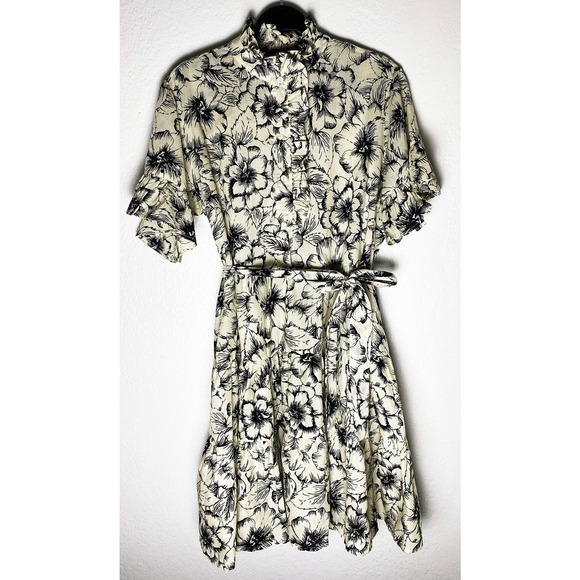 Mille Resort Womens Violetta Floral Ruffle Short Sleeve Tie Waist Mini Dress NWT - Picture 4 of 11